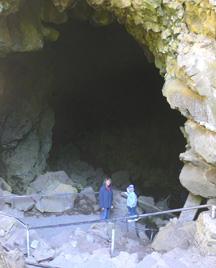 Kyle and Diana at entrance to Lava River Cave